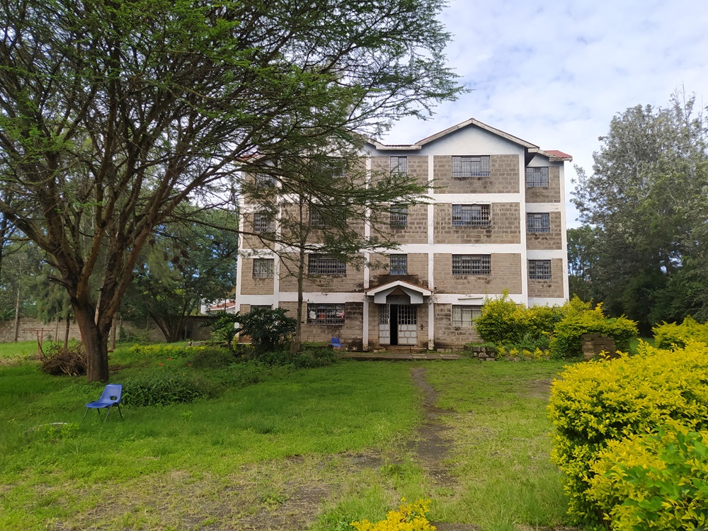 A 3 storey apartment with a serene green compound located in Ongata Rongai